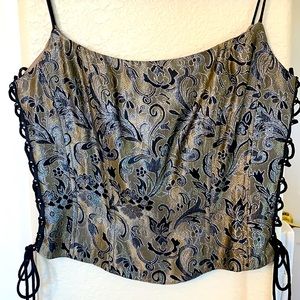 Black & Gold Corset Top Women’s Size 9/10